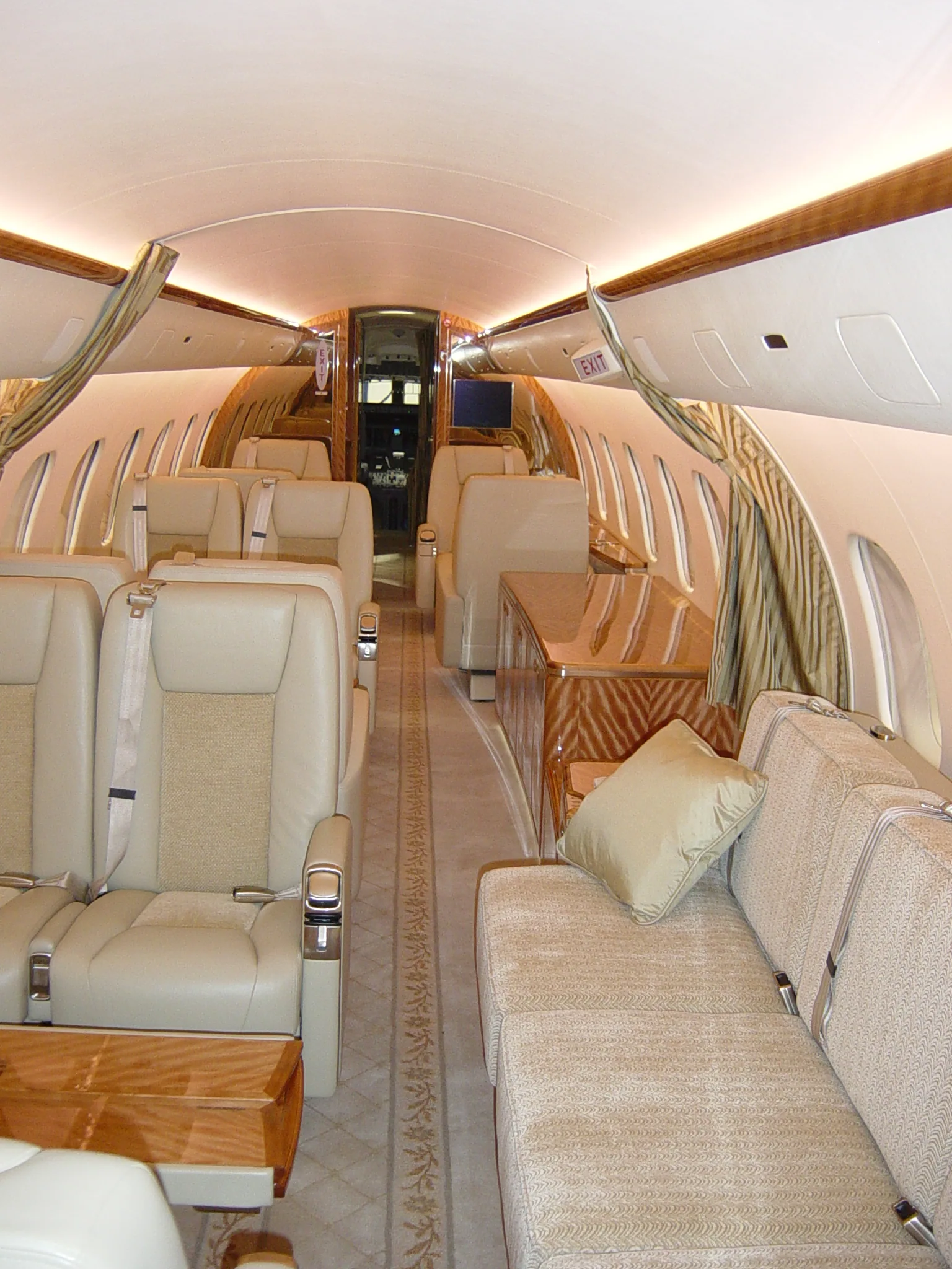 Light jet cabin interior