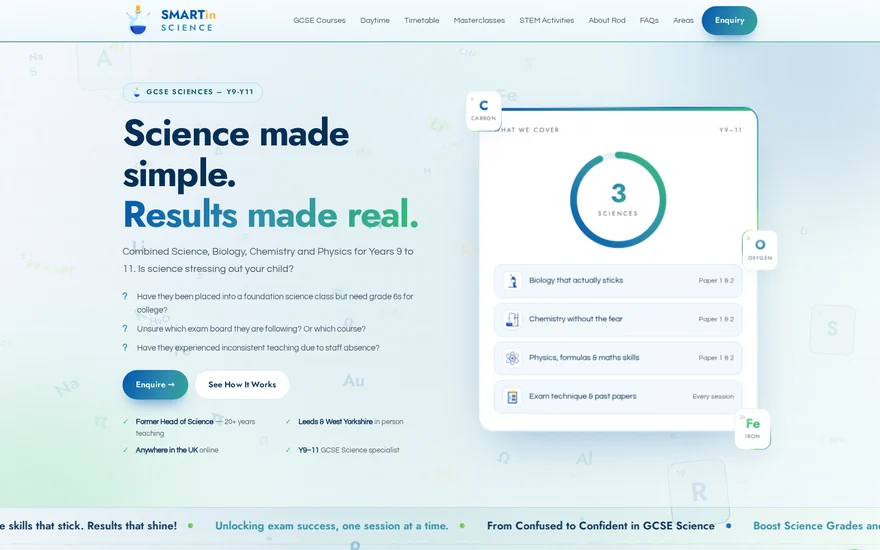 SMARTin SCIENCE GCSE science tuition website