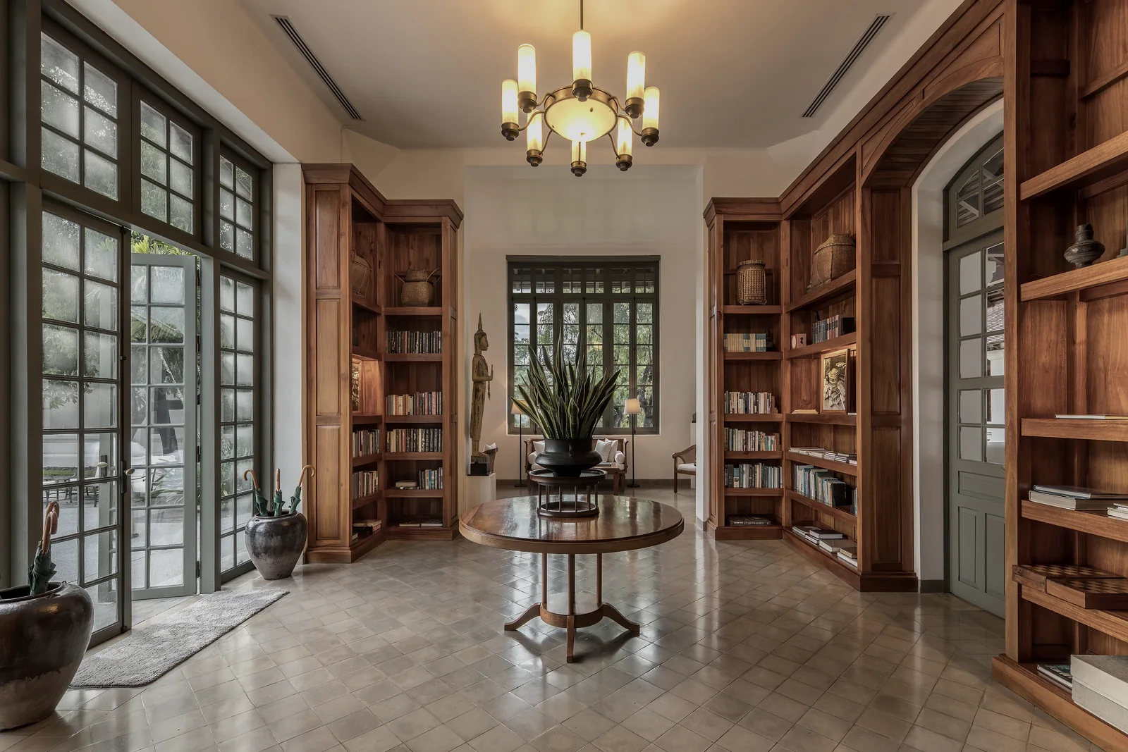 A double-height reading room